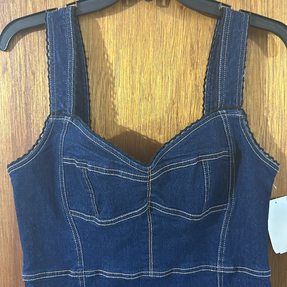 Steve Madden Dark Blue Denim Sheath Dress - Picture 4 of 7